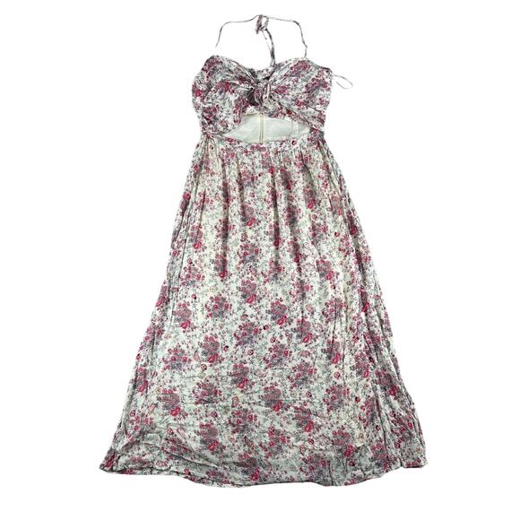 WAYF Dress Womens Medium Multicolor Open Front Floral Where Are You From Long - Picture 1 of 13